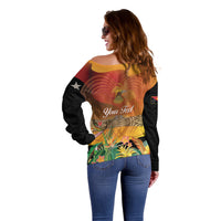 Personalised Papua New Guinea Independence Day Off Shoulder Sweater One People One Nation One Country