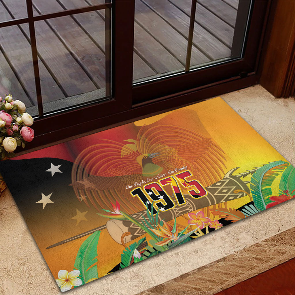 Papua New Guinea Independence Day Rubber Doormat One People One Nation One Country