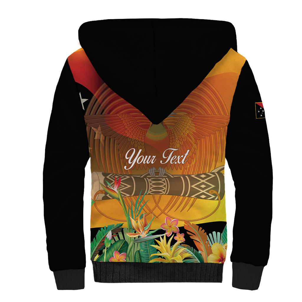 Personalised Papua New Guinea Independence Day Sherpa Hoodie One People One Nation One Country