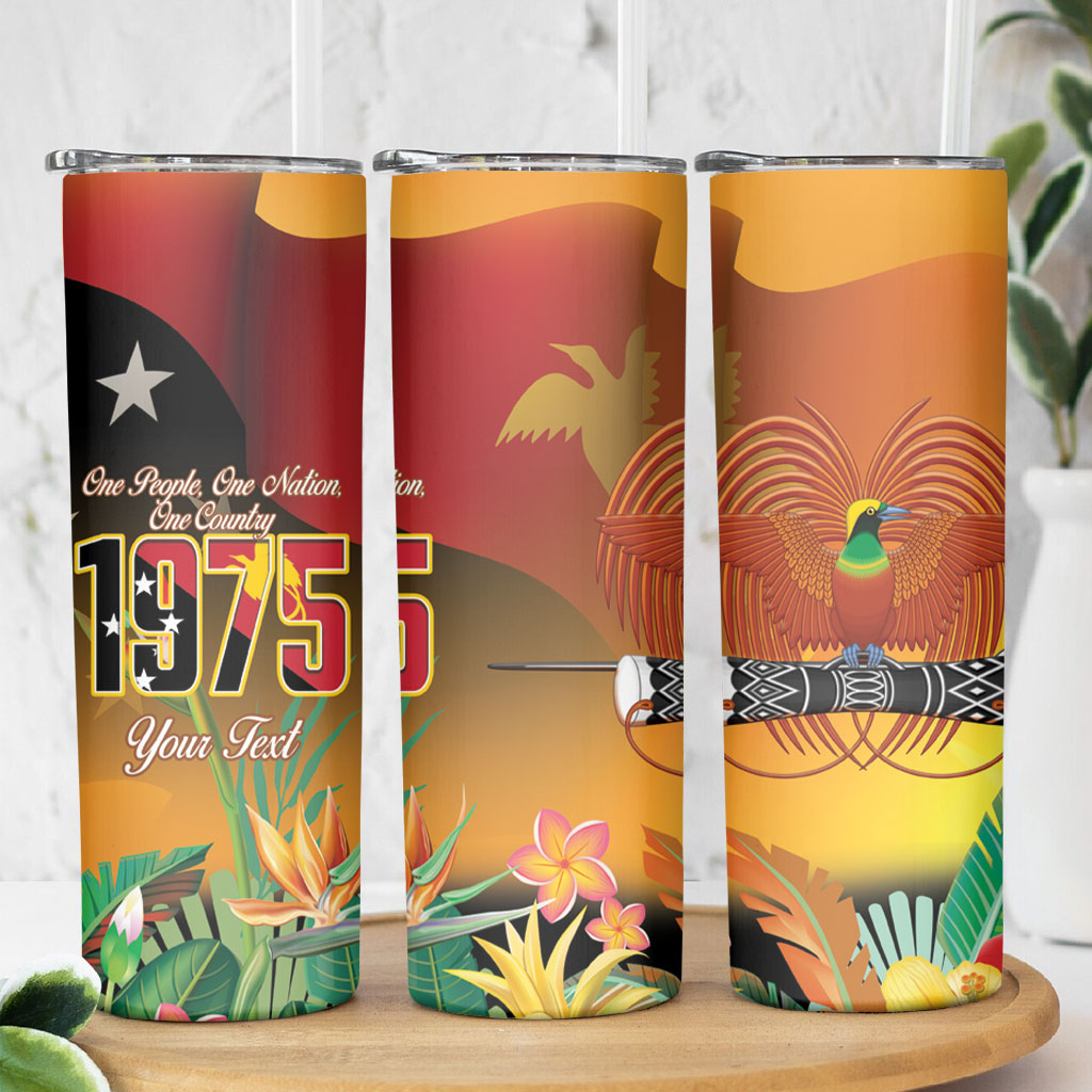Personalised Papua New Guinea Independence Day Skinny Tumbler One People One Nation One Country