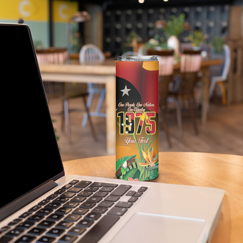 Personalised Papua New Guinea Independence Day Skinny Tumbler One People One Nation One Country