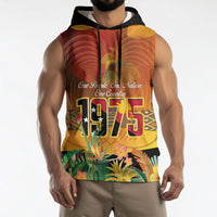Personalised Papua New Guinea Independence Day Sleeveless Hoodie One People One Nation One Country