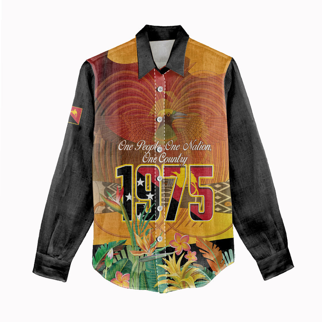 Personalised Papua New Guinea Independence Day Women Casual Shirt One People One Nation One Country