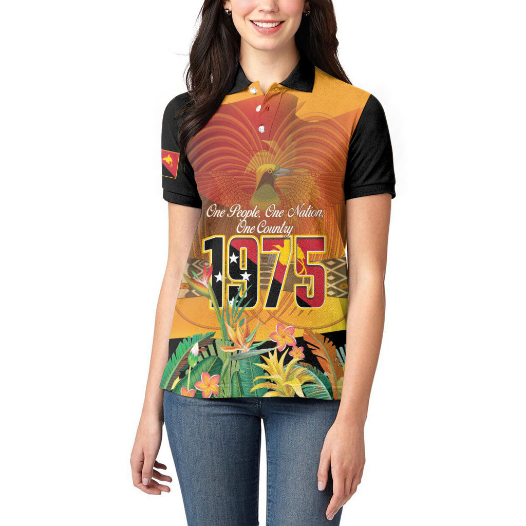Personalised Papua New Guinea Independence Day Women Polo Shirt One People One Nation One Country