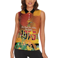Personalised Papua New Guinea Independence Day Women Sleeveless Polo Shirt One People One Nation One Country