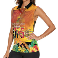 Personalised Papua New Guinea Independence Day Women Sleeveless Polo Shirt One People One Nation One Country
