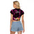 Hawaii Raglan Cropped T Shirt Pray For Maui Hawaiian Plumeria Be Strong Pink Verison LT14 - Polynesian Pride