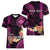 Personalised Hawaii Women V Neck T Shirt Pray For Maui Hawaiian Plumeria Be Strong Pink Verison LT14 - Polynesian Pride
