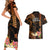 Hawaii Couples Matching Short Sleeve Bodycon Dress and Hawaiian Shirt Pray For Maui Hawaiian Plumeria Be Strong Gold Verison LT14 - Polynesian Pride