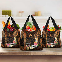 Gold Hawaii Grocery Bag Pray For Maui Hawaiian Plumeria Be Strong