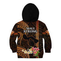Hawaii Kid Hoodie Pray For Maui Hawaiian Plumeria Be Strong Gold Verison LT14 - Polynesian Pride