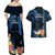 Hawaii Couples Matching Off Shoulder Maxi Dress and Hawaiian Shirt Pray For Maui Hawaiian Plumeria Be Strong Blue Verison LT14 - Polynesian Pride