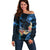 Hawaii Off Shoulder Sweater Pray For Maui Hawaiian Plumeria Be Strong Blue Verison LT14 Women Blue - Polynesian Pride