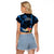Hawaii Raglan Cropped T Shirt Pray For Maui Hawaiian Plumeria Be Strong Blue Verison LT14 - Polynesian Pride