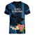 Hawaii Women V Neck T Shirt Pray For Maui Hawaiian Plumeria Be Strong Blue Verison LT14 - Polynesian Pride