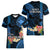 Hawaii Women V Neck T Shirt Pray For Maui Hawaiian Plumeria Be Strong Blue Verison LT14 - Polynesian Pride