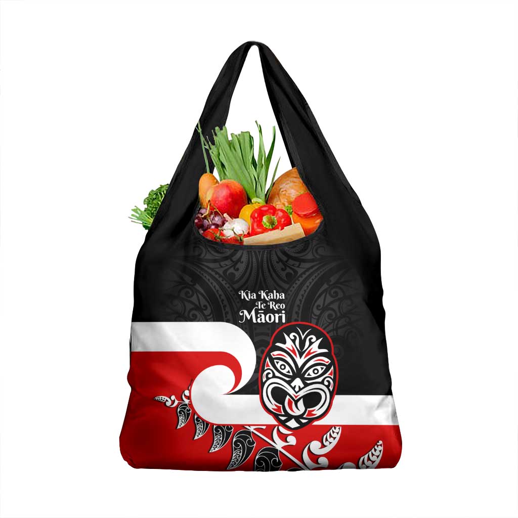 Te Reo Maori New Zealand Grocery Bag Kia Kaha Maori Fern With Tino Rangatiratanga