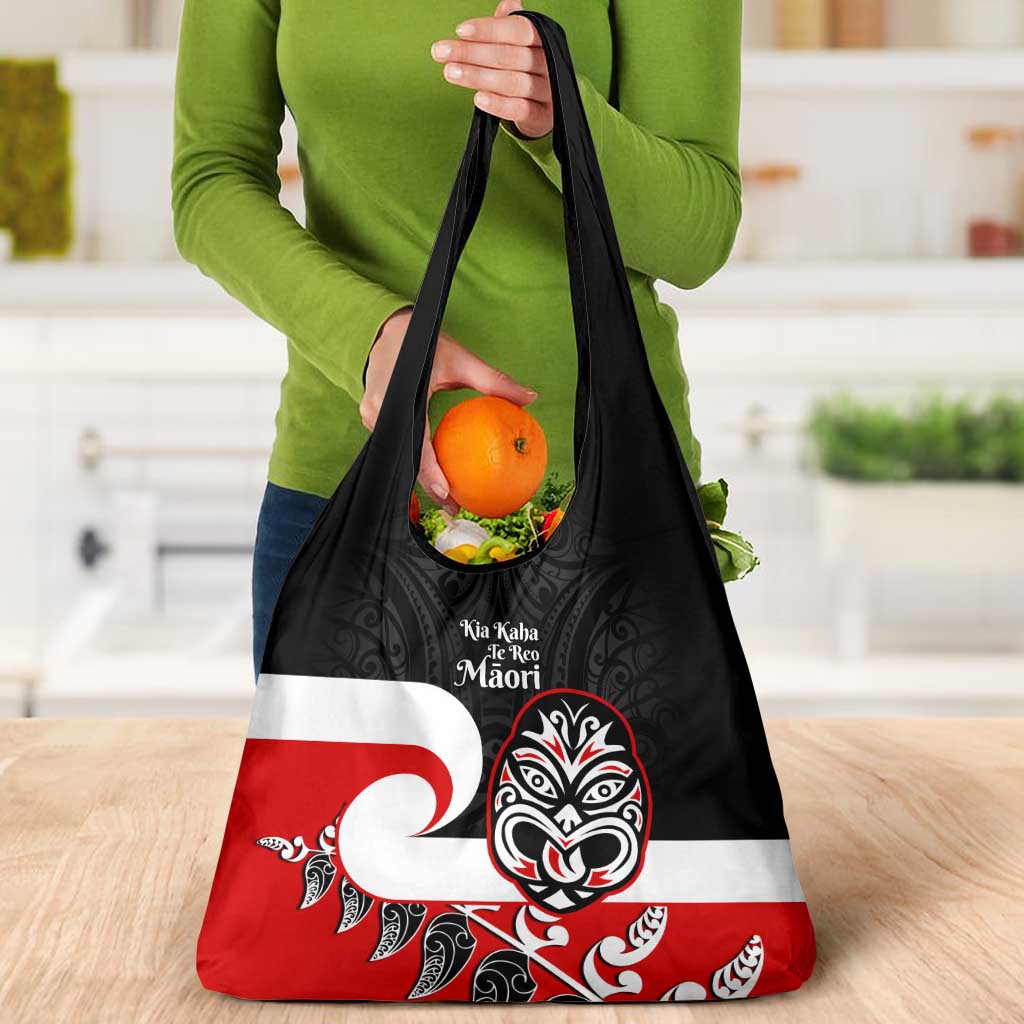 Te Reo Maori New Zealand Grocery Bag Kia Kaha Maori Fern With Tino Rangatiratanga