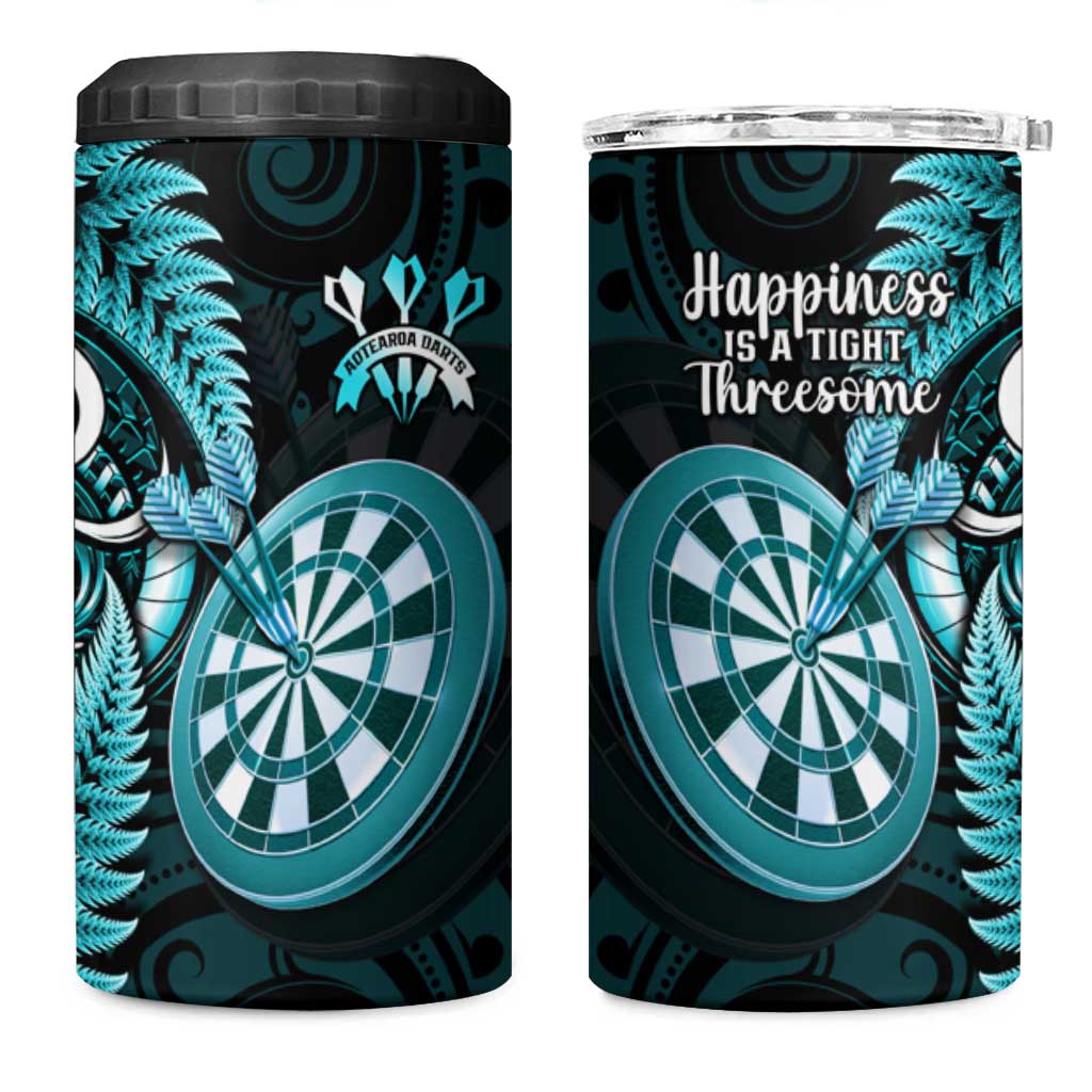 New Zealand Darts 4 in 1 Can Cooler Tumbler Happiness Is A Tight Threesome Maori Turquoise