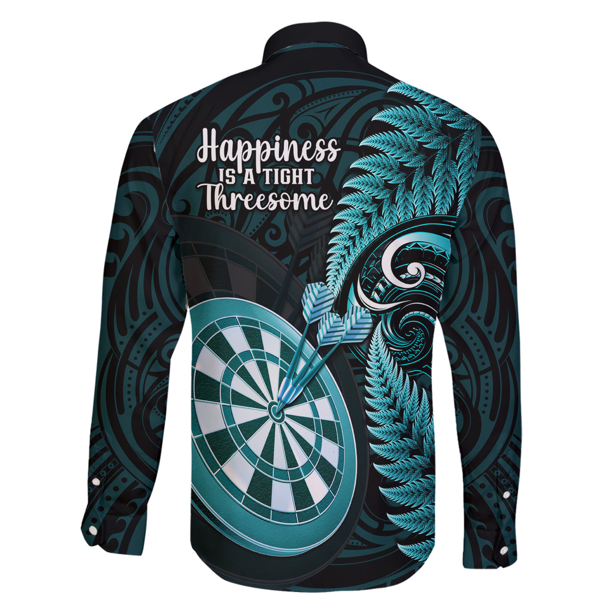 new-zealand-darts-family-matching-short-sleeve-bodycon-dress-and-hawaiian-shirt-happiness-is-a-tight-threesome-maori-turquoise