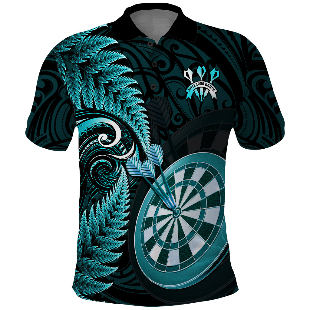 New Zealand Darts Polo Shirt Happiness Is A Tight Threesome Maori Turquoise LT14 Turquoise - Polynesian Pride