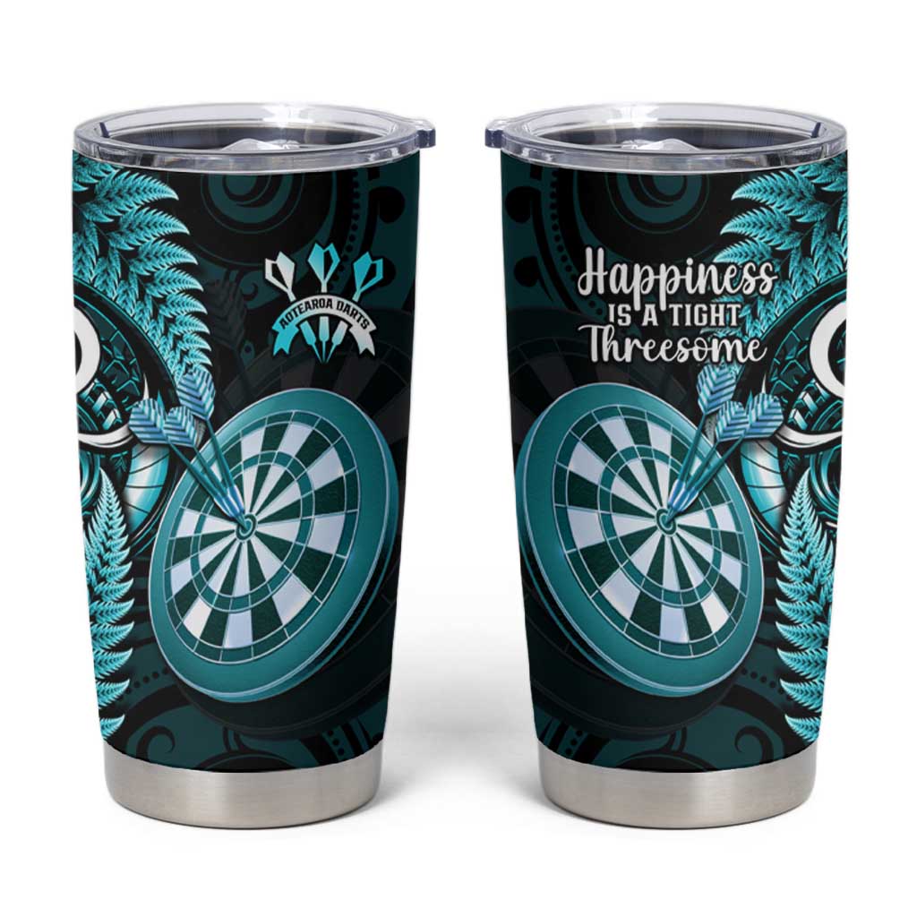 New Zealand Darts Tumbler Cup Happiness Is A Tight Threesome Maori Turquoise