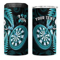 Personalised New Zealand Darts 4 in 1 Can Cooler Tumbler Happiness Is A Tight Threesome Maori Turquoise