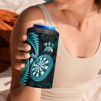 Personalised New Zealand Darts 4 in 1 Can Cooler Tumbler Happiness Is A Tight Threesome Maori Turquoise