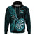 Personalised New Zealand Darts Hoodie Happiness Is A Tight Threesome Maori Turquoise LT14 Turquoise - Polynesian Pride