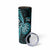 Personalised New Zealand Darts Skinny Tumbler Happiness Is A Tight Threesome Maori Turquoise