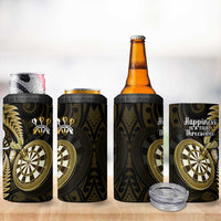 New Zealand Darts 4 in 1 Can Cooler Tumbler Happiness Is A Tight Threesome Maori Gold