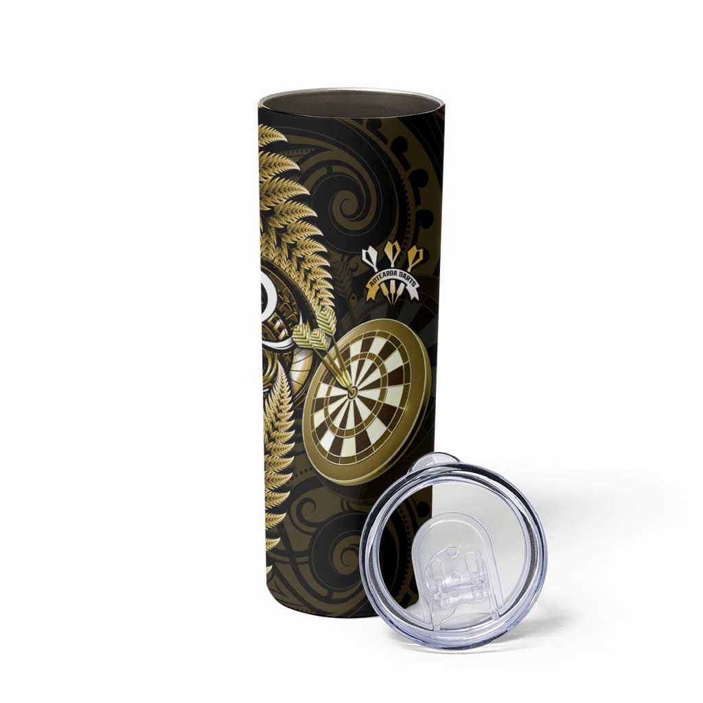 New Zealand Darts Skinny Tumbler Happiness Is A Tight Threesome Maori Gold