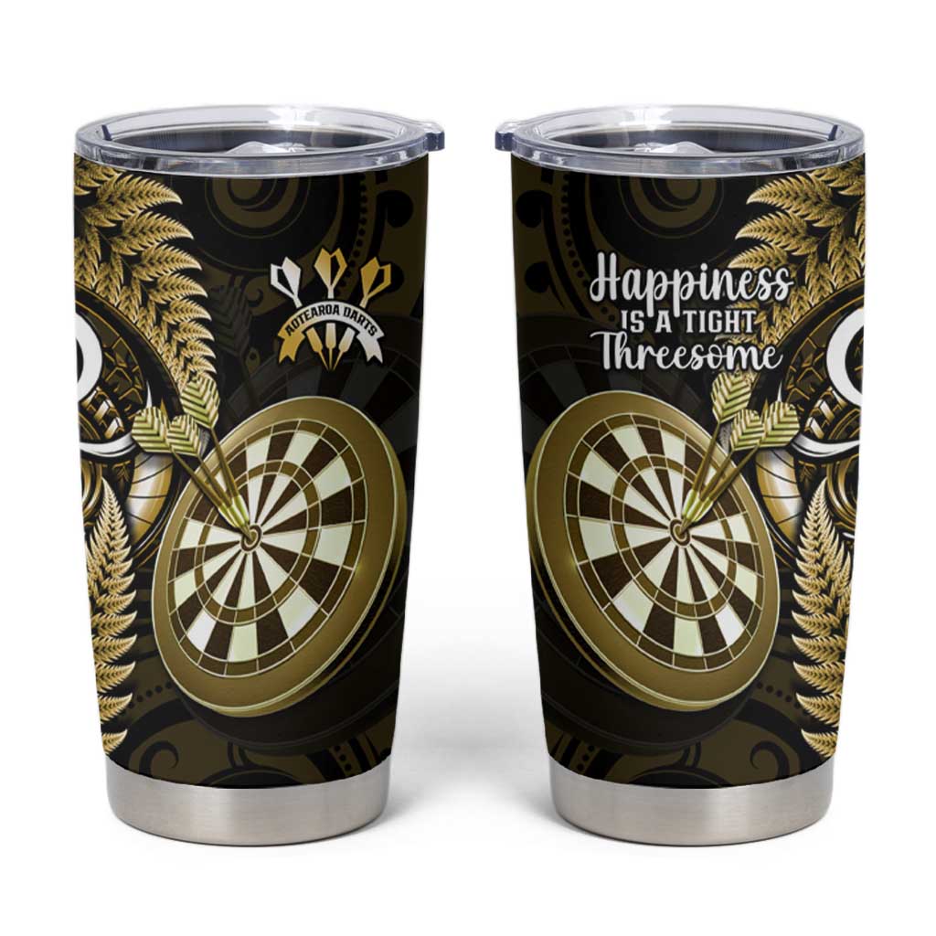 New Zealand Darts Tumbler Cup Happiness Is A Tight Threesome Maori Gold