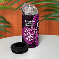 New Zealand Darts 4 in 1 Can Cooler Tumbler Happiness Is A Tight Threesome Maori Pink