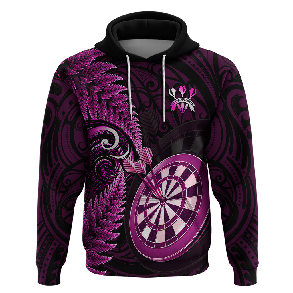 New Zealand Darts Hoodie Happiness Is A Tight Threesome Maori Pink LT14 Pink - Polynesian Pride