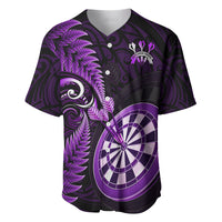 New Zealand Darts Baseball Jersey Happiness Is A Tight Threesome Maori Purple LT14 Purple - Polynesian Pride
