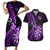 New Zealand Darts Couples Matching Short Sleeve Bodycon Dress and Hawaiian Shirt Happiness Is A Tight Threesome Maori Purple LT14 Purple - Polynesian Pride