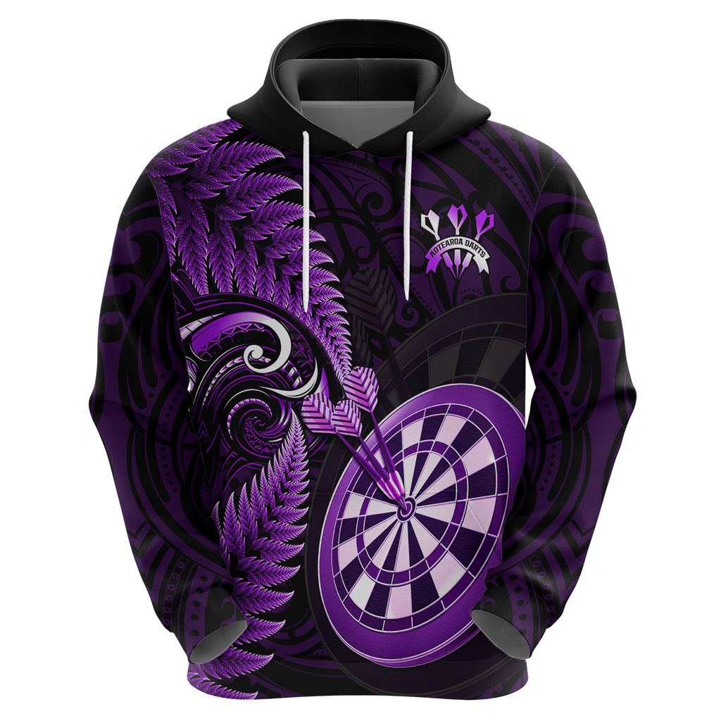 New Zealand Darts Hoodie Happiness Is A Tight Threesome Maori Purple LT14 - Polynesian Pride