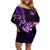 New Zealand Darts Off Shoulder Short Dress Happiness Is A Tight Threesome Maori Purple LT14 Women Purple - Polynesian Pride