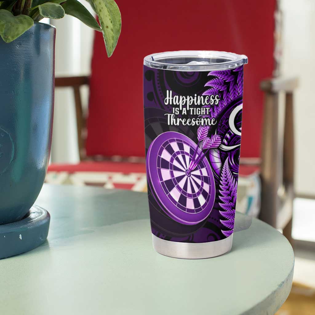 New Zealand Darts Tumbler Cup Happiness Is A Tight Threesome Maori Purple
