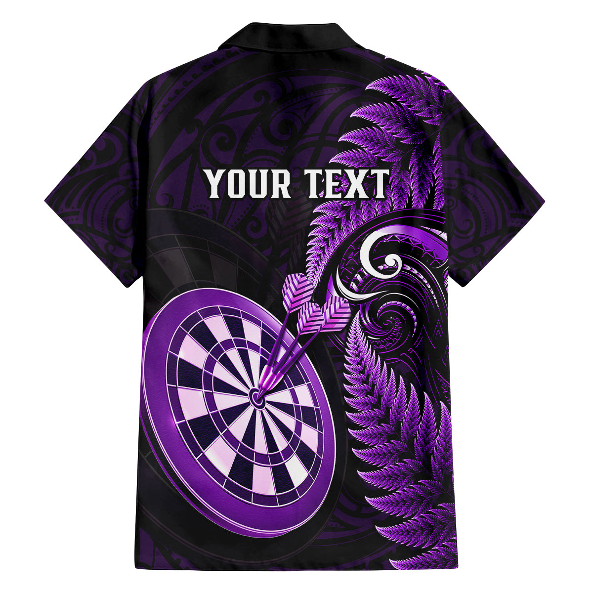 Personalised New Zealand Darts Family Matching Off Shoulder Long Sleeve Dress and Hawaiian Shirt Happiness Is A Tight Threesome Maori Purple LT14 - Polynesian Pride