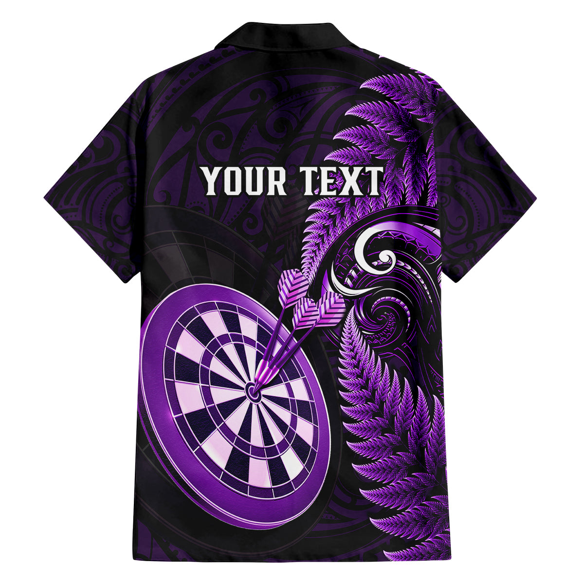 Personalised New Zealand Darts Family Matching Off Shoulder Maxi Dress and Hawaiian Shirt Happiness Is A Tight Threesome Maori Purple LT14 - Polynesian Pride