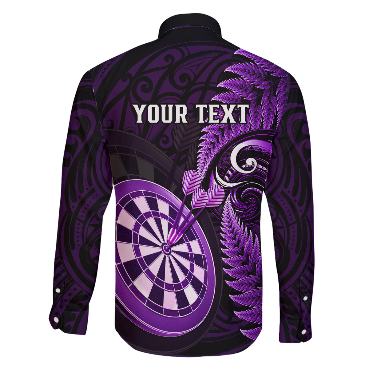 Personalised New Zealand Darts Family Matching Short Sleeve Bodycon Dress and Hawaiian Shirt Happiness Is A Tight Threesome Maori Purple LT14 - Polynesian Pride