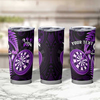 Personalised New Zealand Darts Tumbler Cup Happiness Is A Tight Threesome Maori Purple