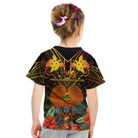 Papua New Guinea Chimbu Province Kid T Shirt Papua Niugini Coat Of Arms With Flag Style LT14 - Polynesian Pride