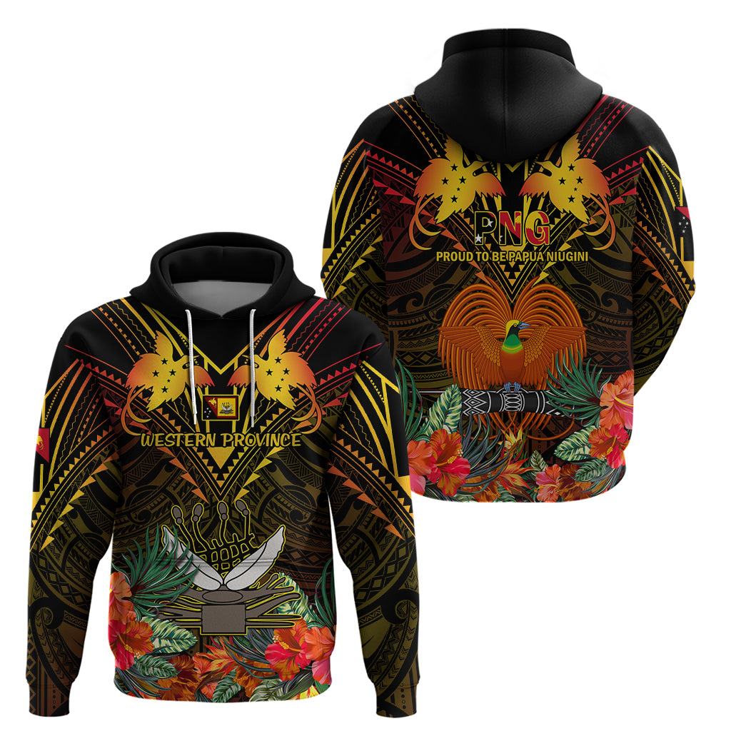 Papua New Guinea Western Province Hoodie Papua Niugini Coat Of Arms With Flag Style LT14 - Polynesian Pride