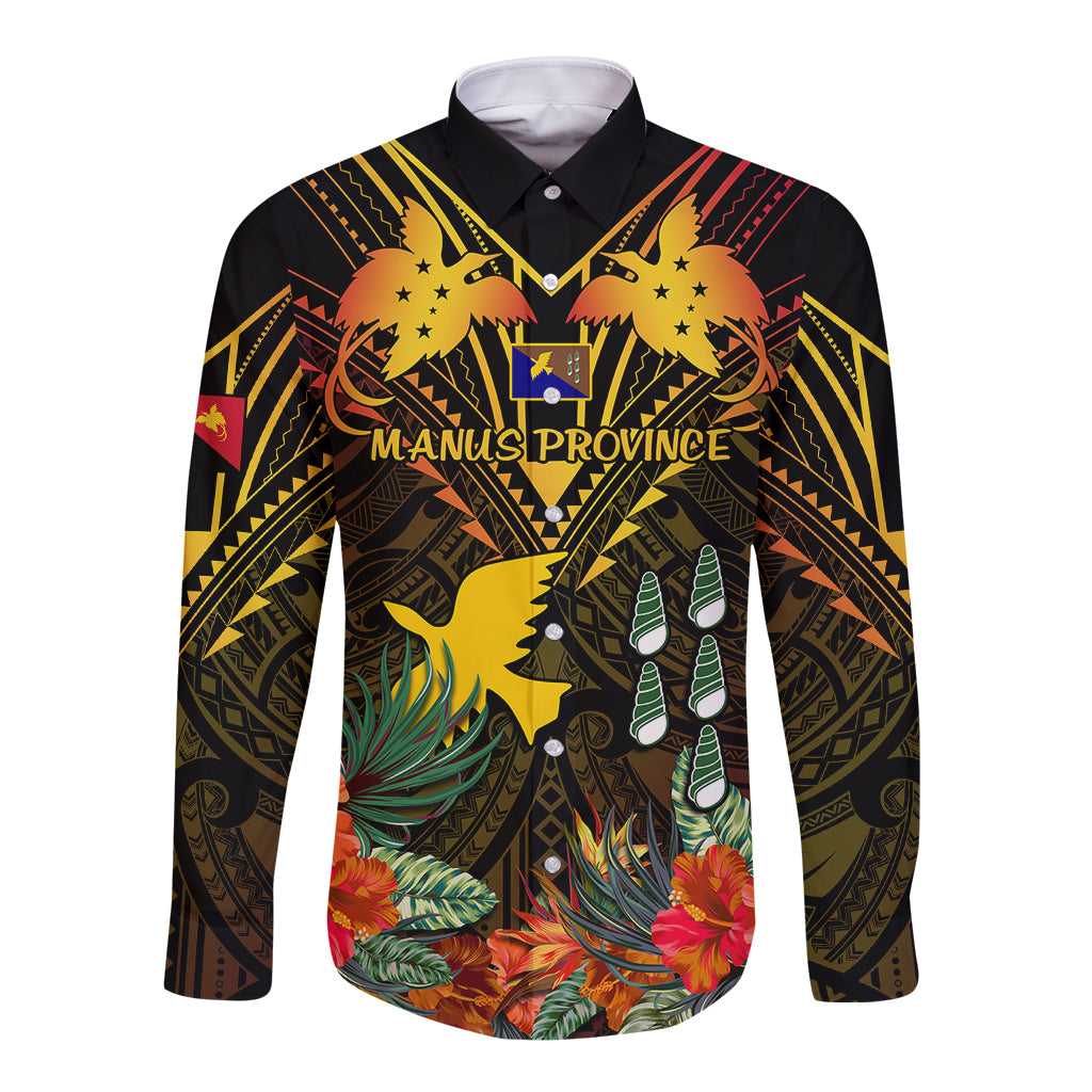 papua-new-guinea-manus-province-long-sleeve-button-shirt-papua-niugini-coat-of-arms-with-flag-style