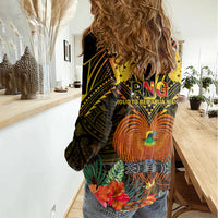 Papua New Guinea Manus Province Women Casual Shirt Papua Niugini Coat Of Arms With Flag Style LT14 - Polynesian Pride