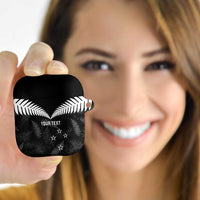Custom New Zealand Silver Fern Football AirPods Case Go Aotearoa Grunge Black - Polynesian Pride