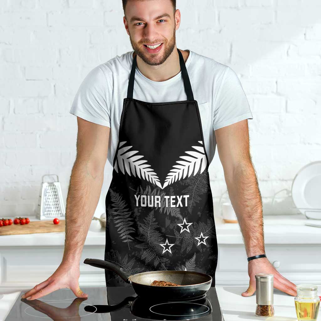 Custom New Zealand Silver Fern Football Apron Go Aotearoa Grunge Black - Polynesian Pride